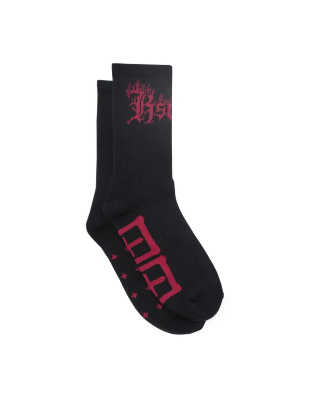 FUEGO KSOCKS BLACK RED sold by Ksubi