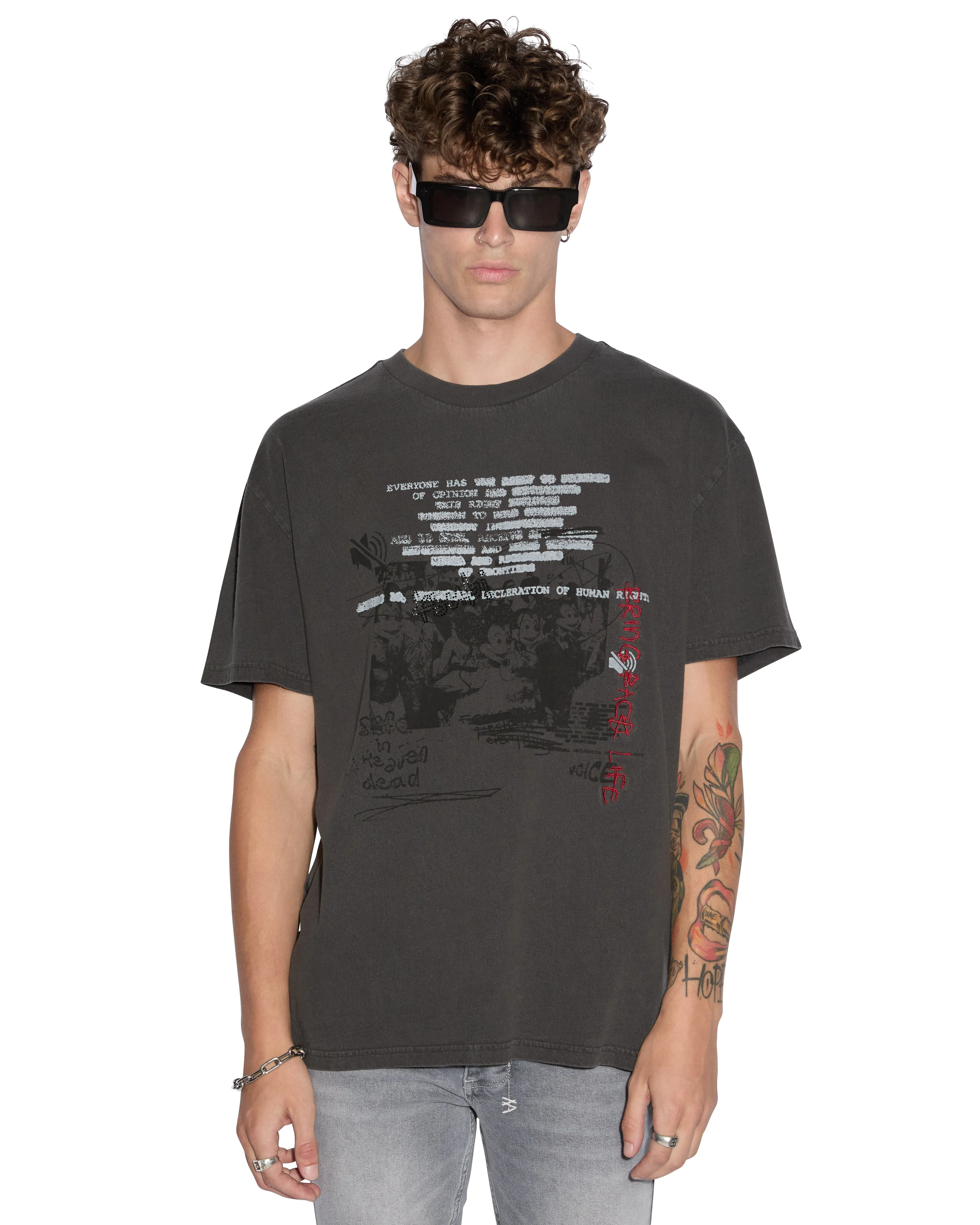 SILENCED BIGGIE SS TEE FADED BLACK sold by Ksubi product image thumbnail 2