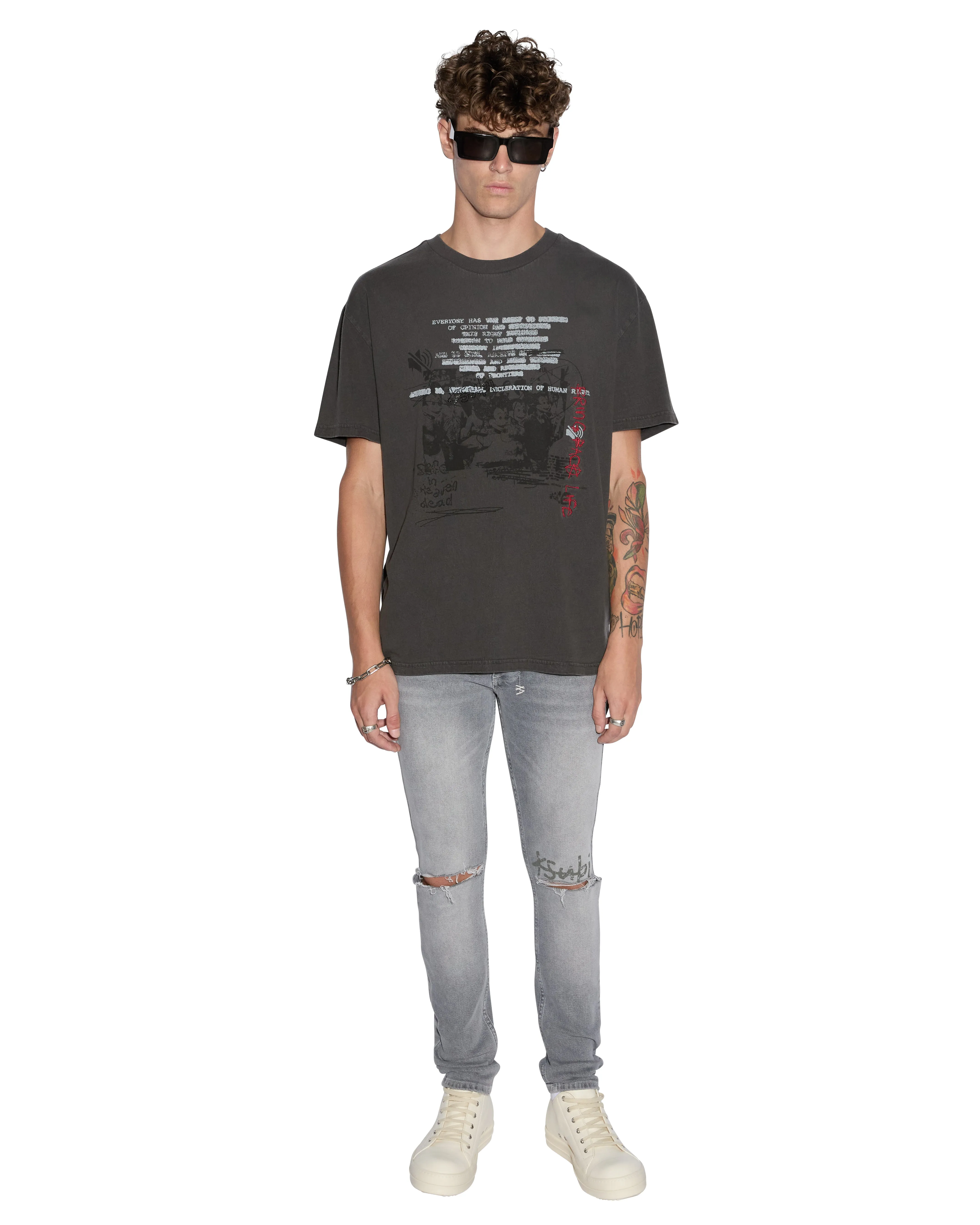 SILENCED BIGGIE SS TEE FADED BLACK sold by Ksubi product image thumbnail 3