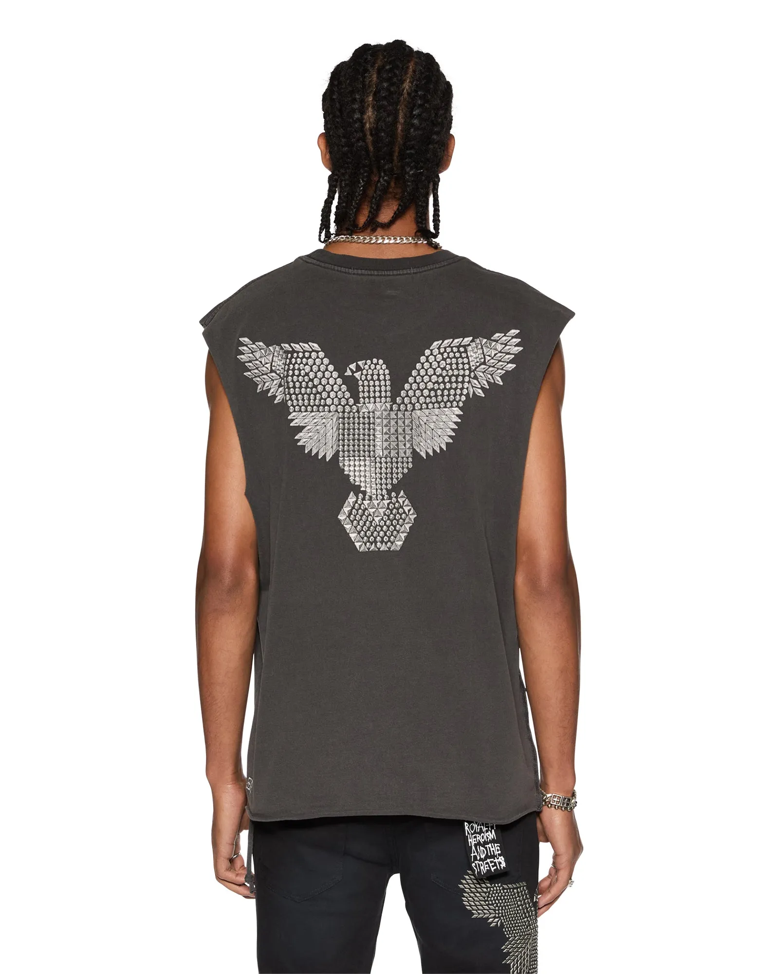 EAGLE CUT OFF TEE FADED BLACK sold by Ksubi