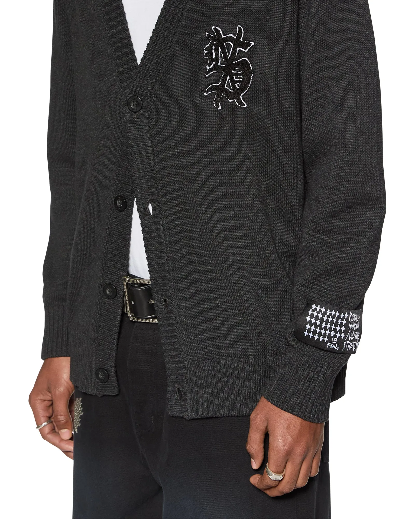 DUG OUT CARDIGAN BLACK sold by Ksubi product image thumbnail 3