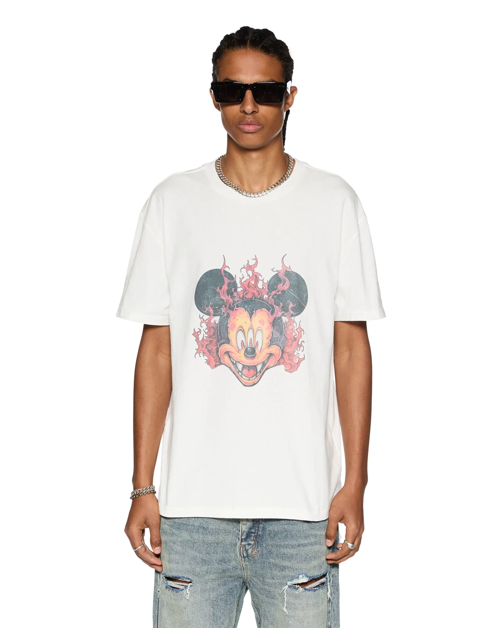 FUEGO BIGGIE SS TEE TRU WHITE sold by Ksubi