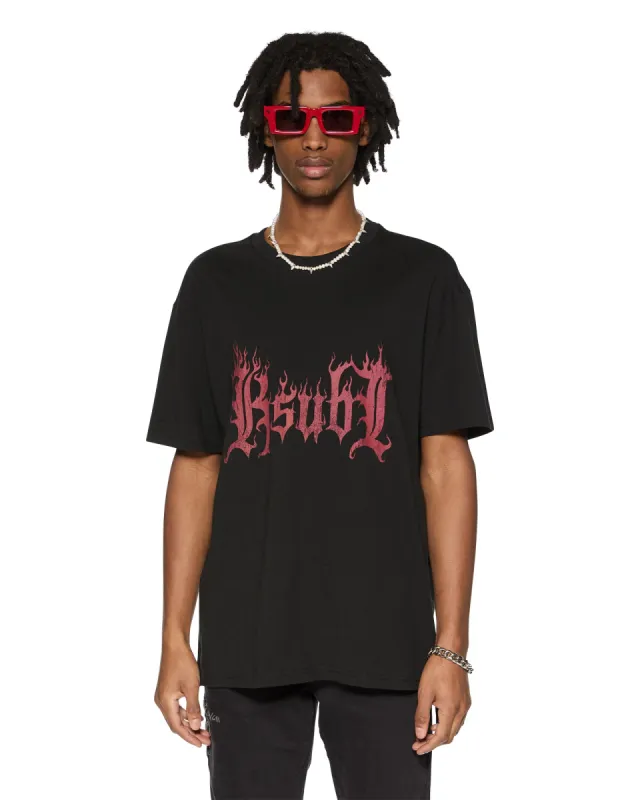 FUEGO BIGGIE SS TEE JET BLACK sold by Ksubi