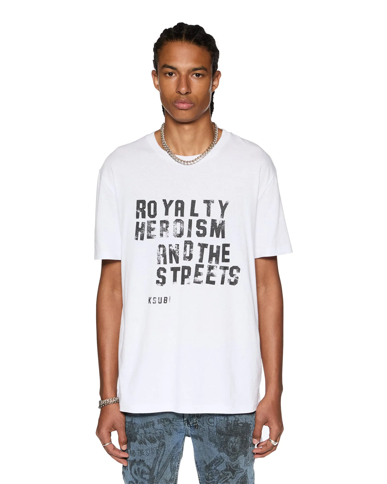 HERO KASH SS TEE TRU WHITE sold by Ksubi