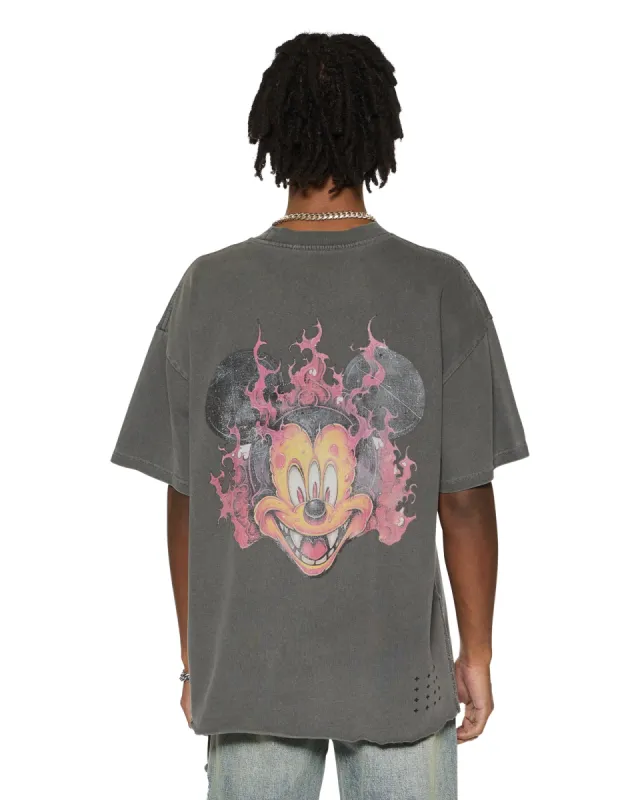 FUEGO EKCESS SS TEE CHARCOAL sold by Ksubi