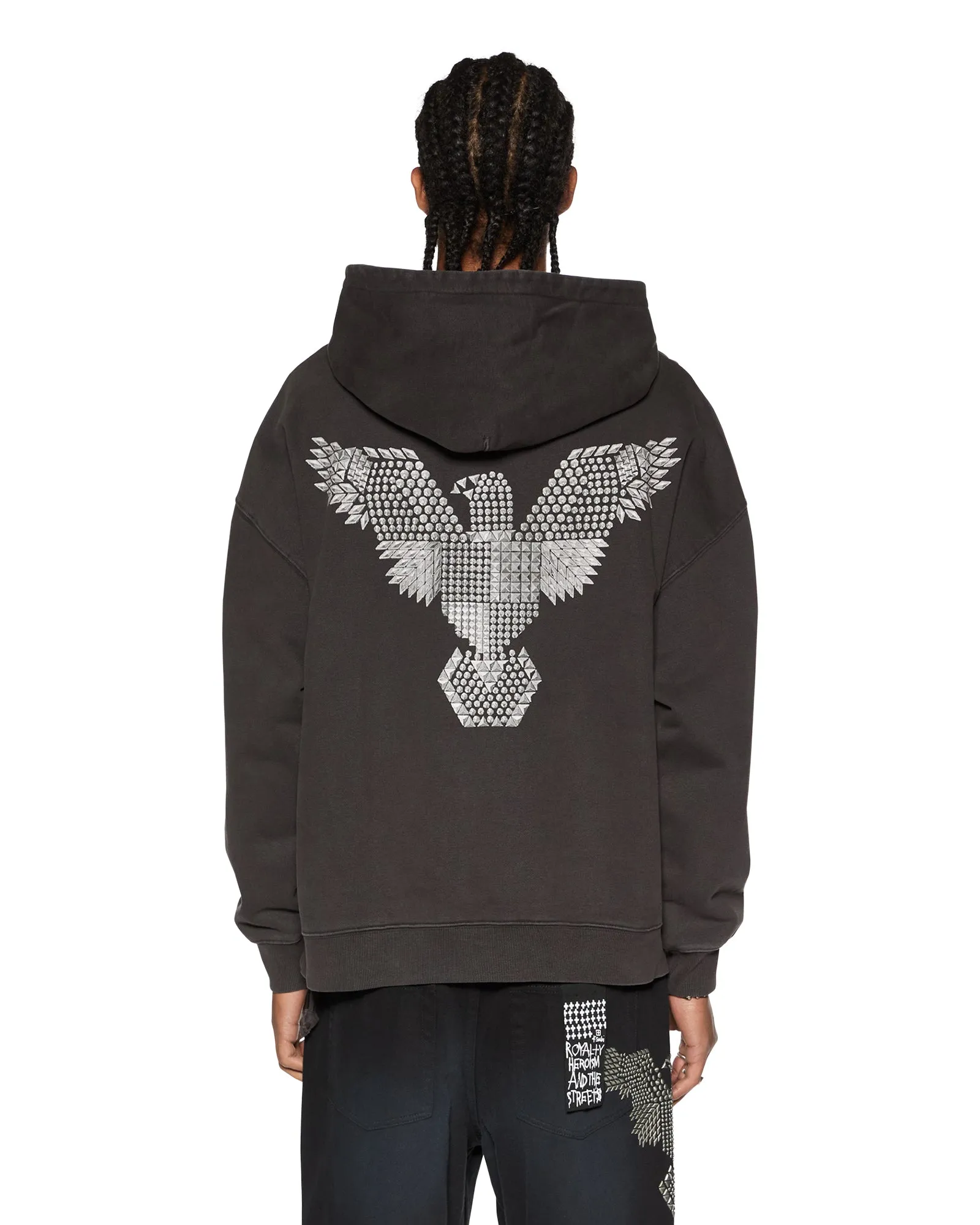EAGLE EKCESS HOODIE FADED BLACK sold by Ksubi