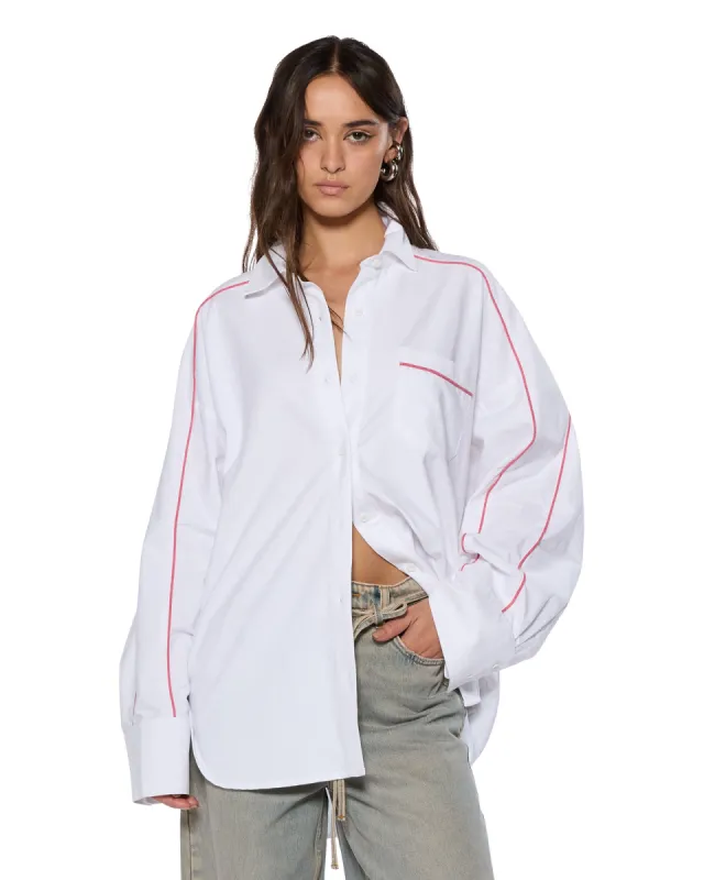 STINGER ASTRA LS SHIRT WHITE/RED sold by Ksubi