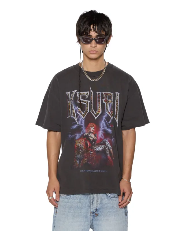 KINGDOM EKCESS SS TEE FADED BLACK sold by Ksubi