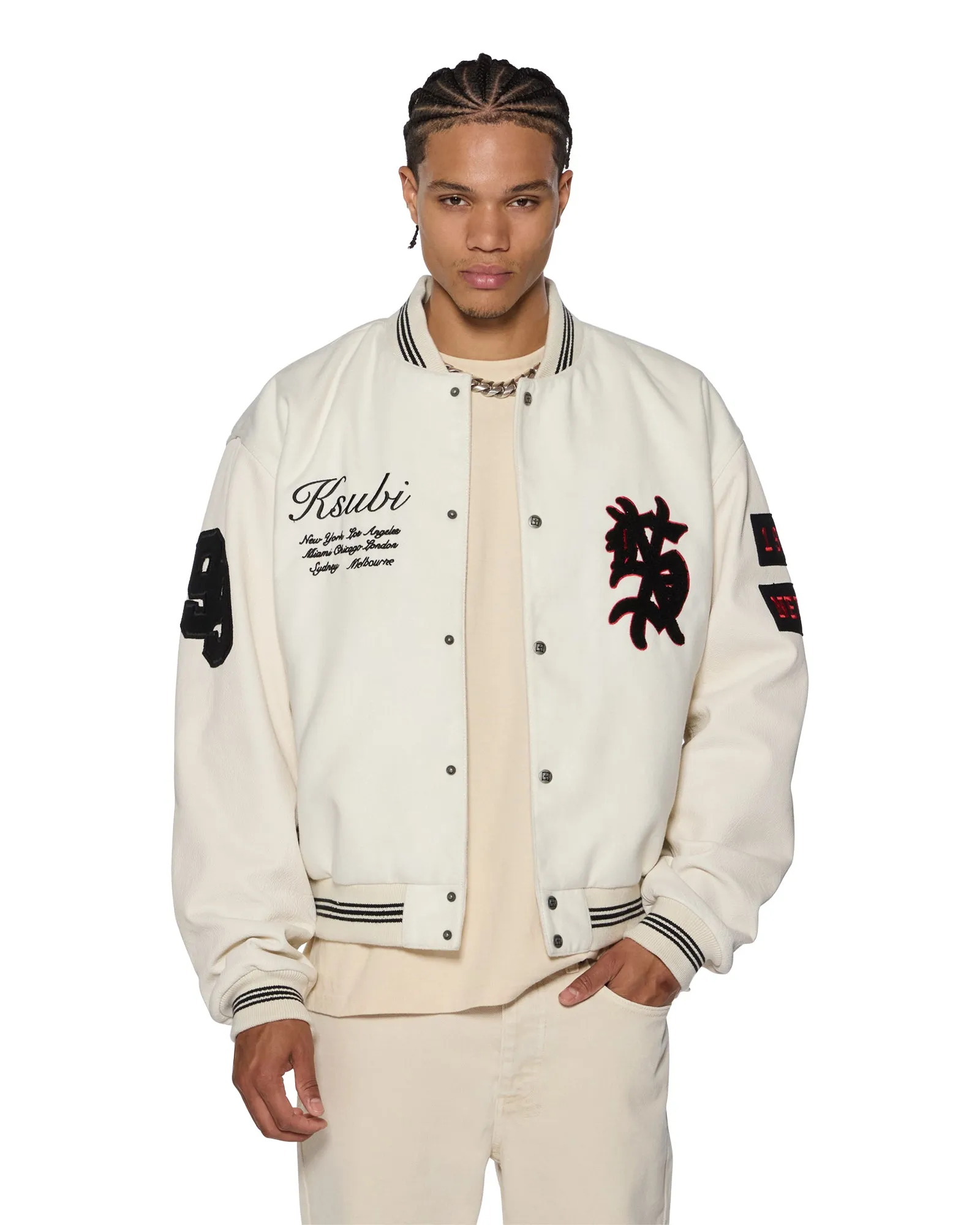 PLAYOFF VARSITY JACKET ECRU sold by Ksubi product image thumbnail 3