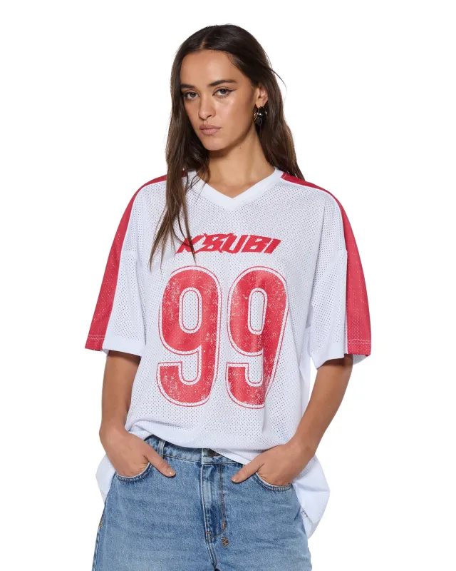 STINGER MOTO BOYFRIEND JERSEY WHITE made by Ksubi