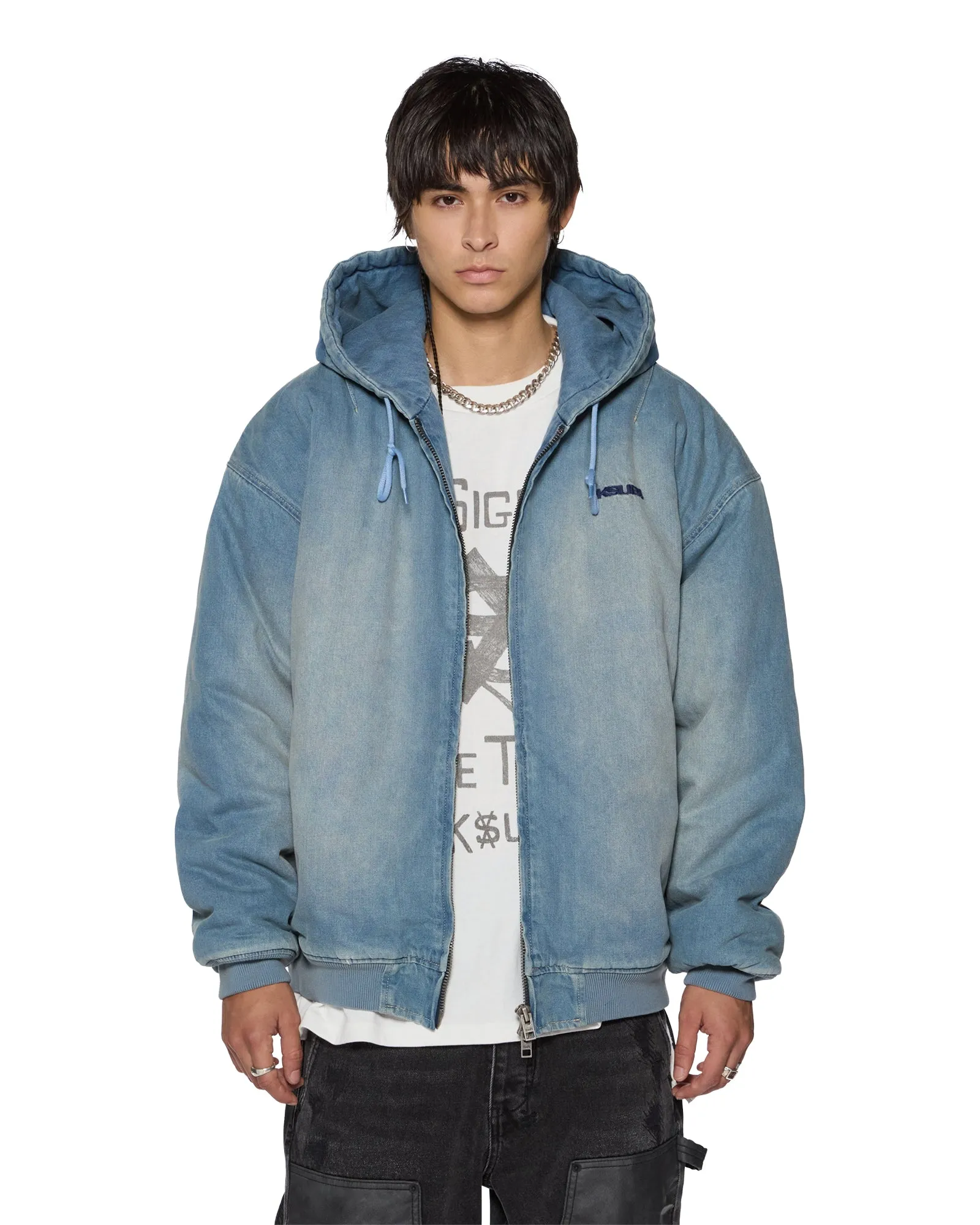 SLOUCH BOMBER JACKET FADED INDIGO sold by Ksubi product image thumbnail 4