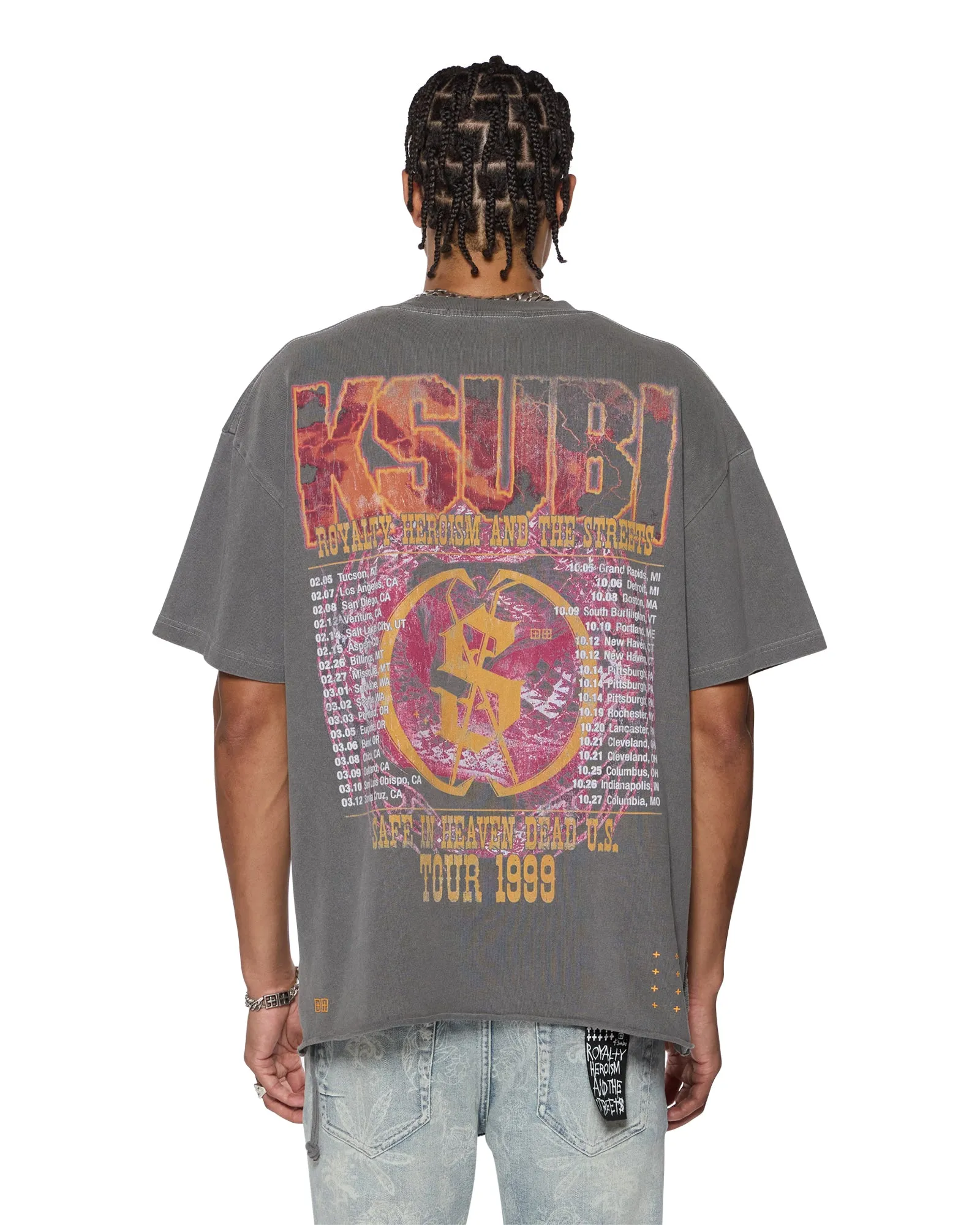 KICKSTART EKCESS SS TEE CHARCOAL sold by Ksubi