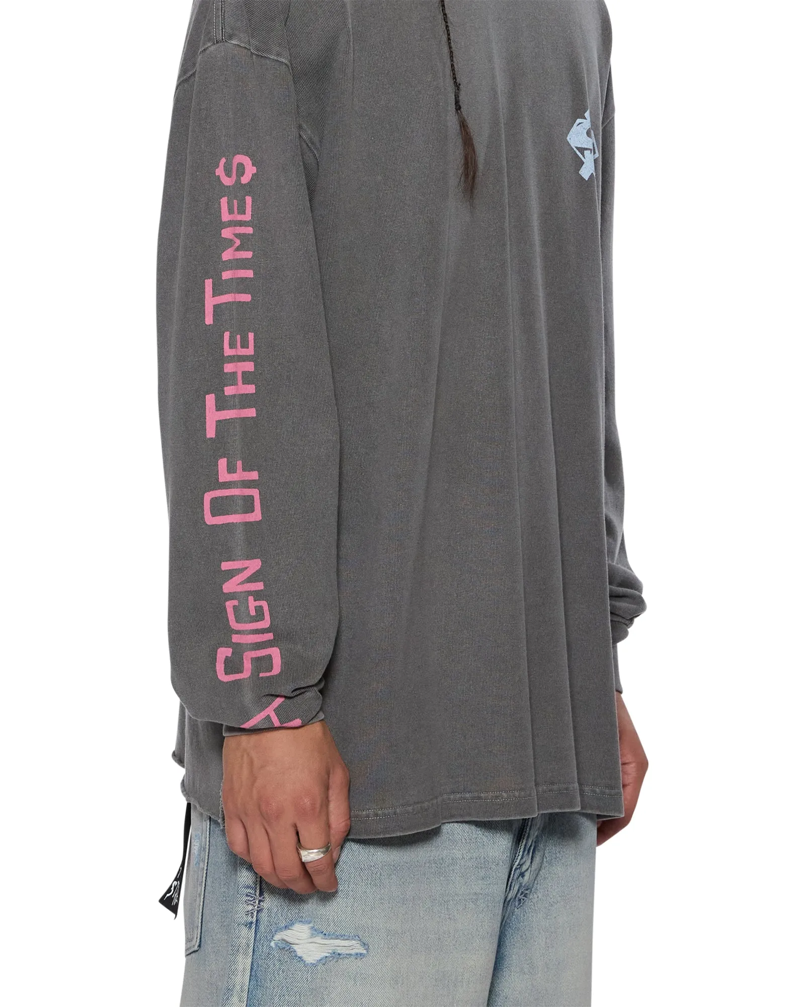 THE SIGN EKCESS LS TEE CHARCOAL sold by Ksubi product image thumbnail 3