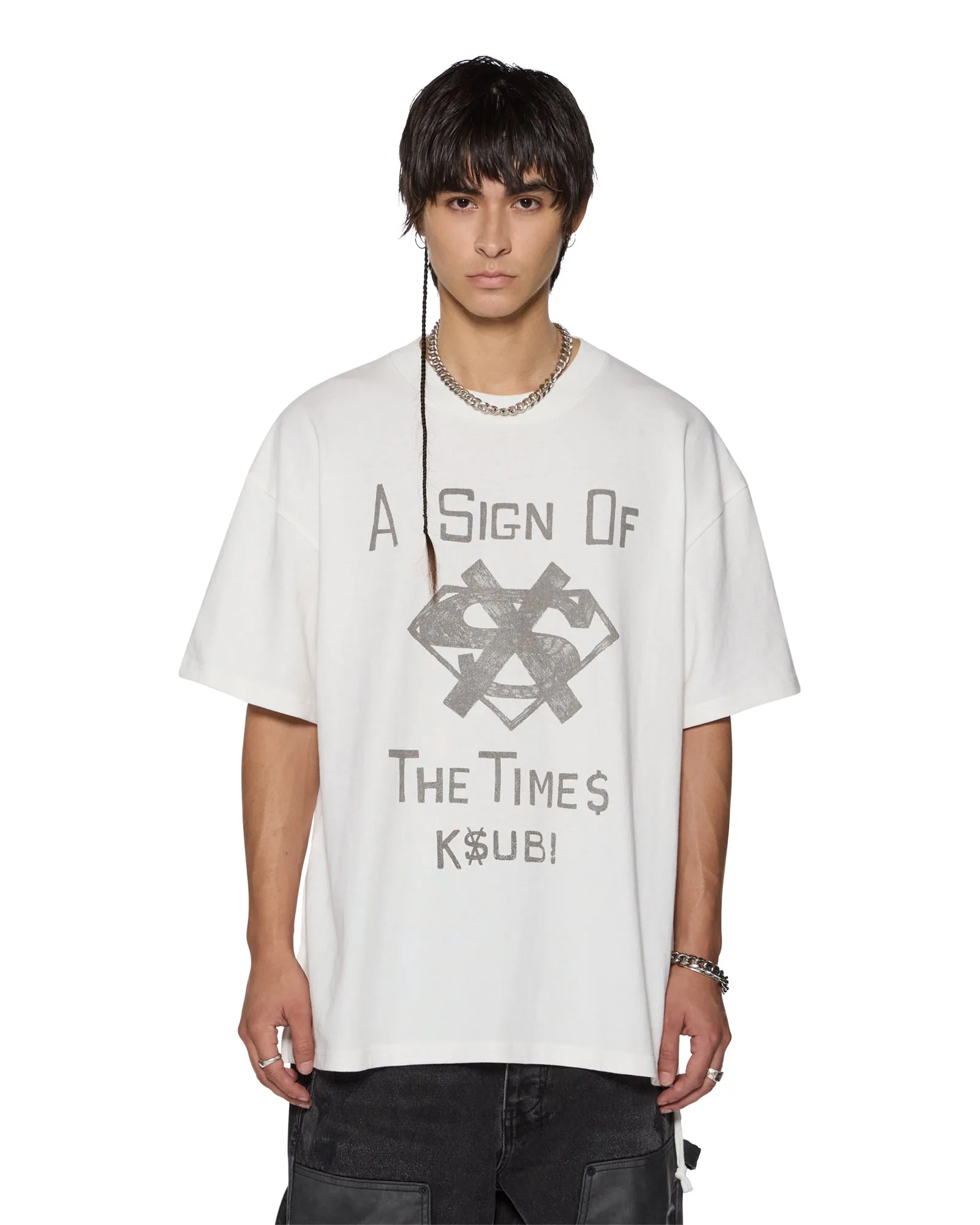 THE SIGN EKCESS SS TEE ANTIQUE WHITE sold by Ksubi