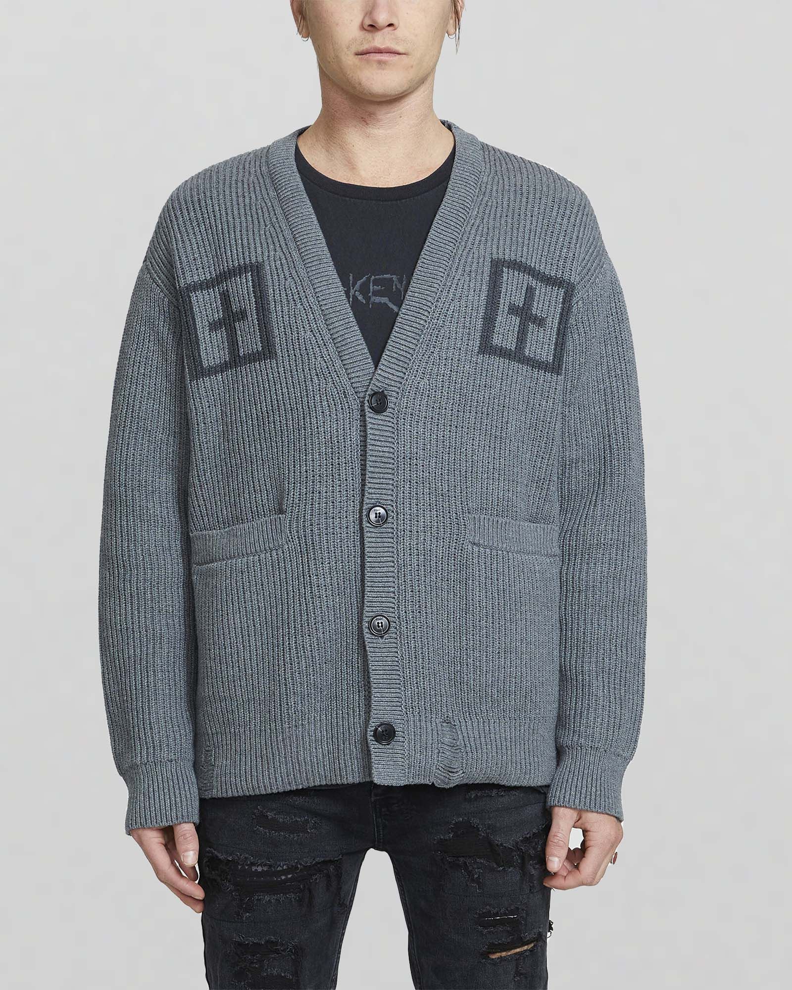 KNETIC CARDIGAN GREY sold by Ksubi