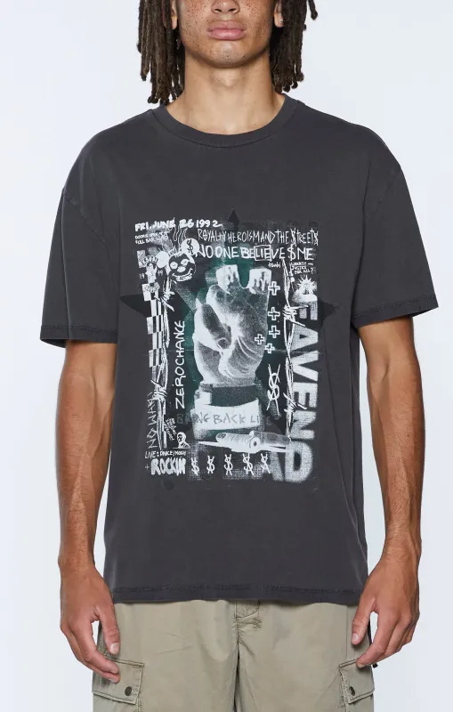 IDOLS SS TEE FADED BLACK sold by Ksubi
