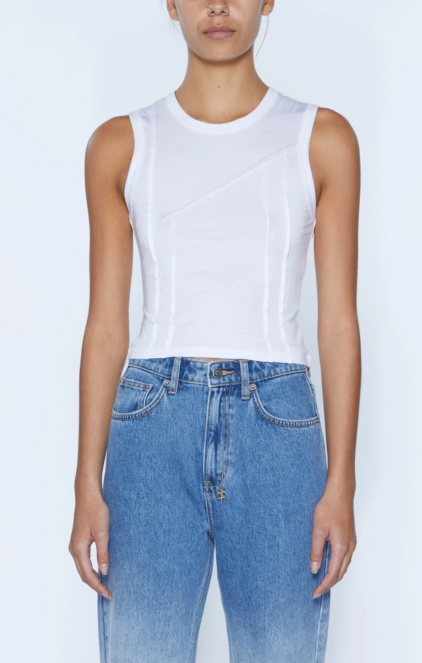 FRAGMENT TANK WHITE sold by Ksubi