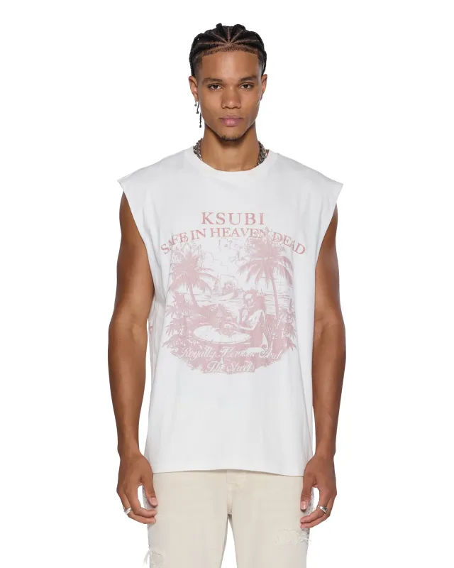 PARADISO CUT OFF TEE VINTAGE WHITE sold by Ksubi