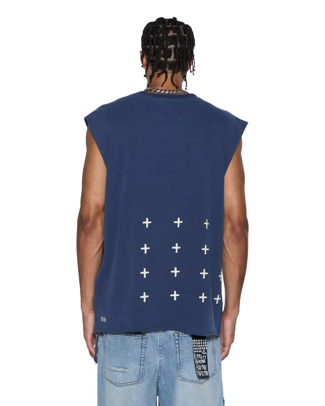 トップス Ksubi - Message Print Sleeveless Tee BADDIES BIGGIE CUT OFF TANK FADED BLACK | Parallel
