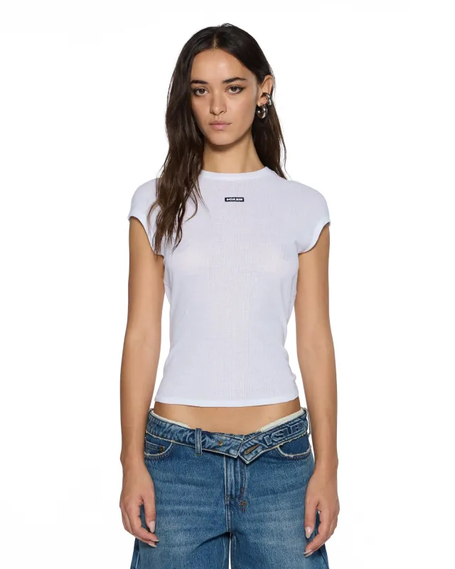 STAPLE SS TEE WHITE SHEER sold by Ksubi