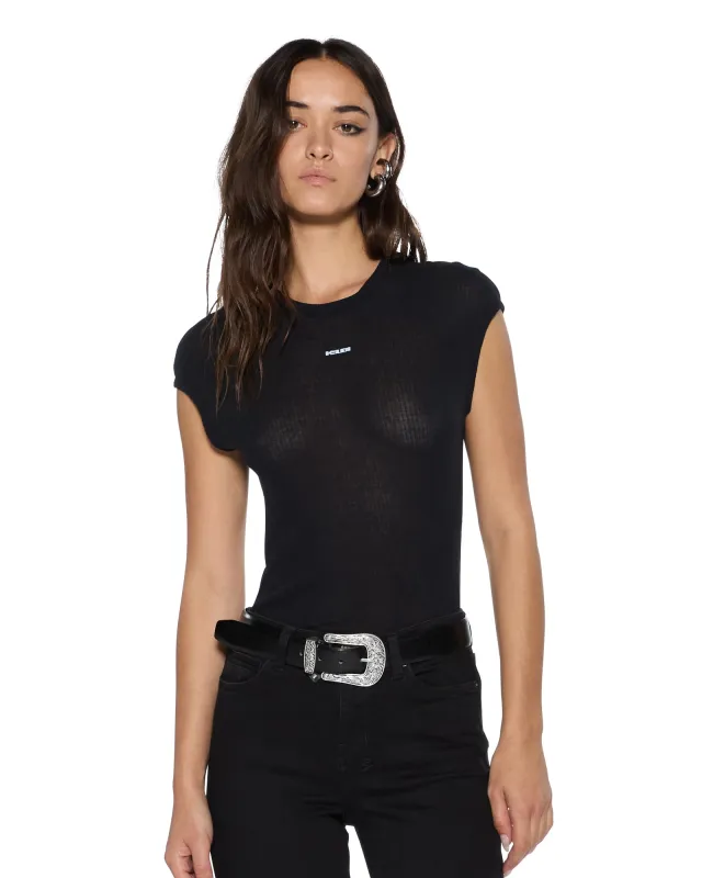 STAPLE SS TEE BLACK SHEER sold by Ksubi