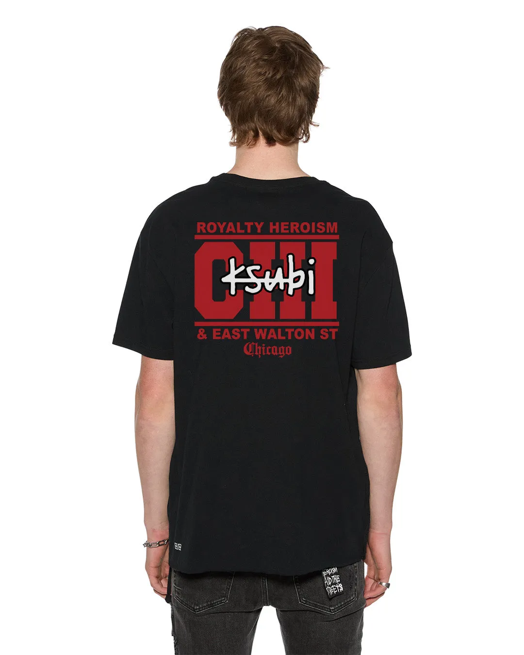 CHICAGO AND THE STREETS SS BIGGIE TEE BLACK sold by Ksubi