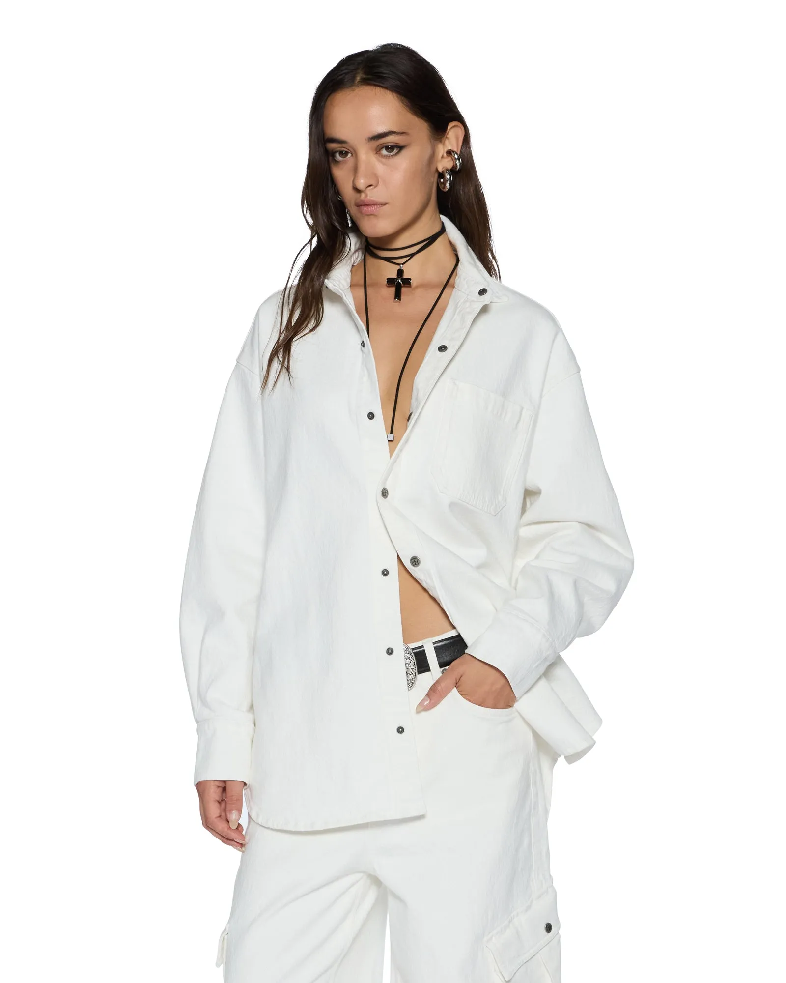 OVERSIZED LS SHIRT ECRU sold by Ksubi