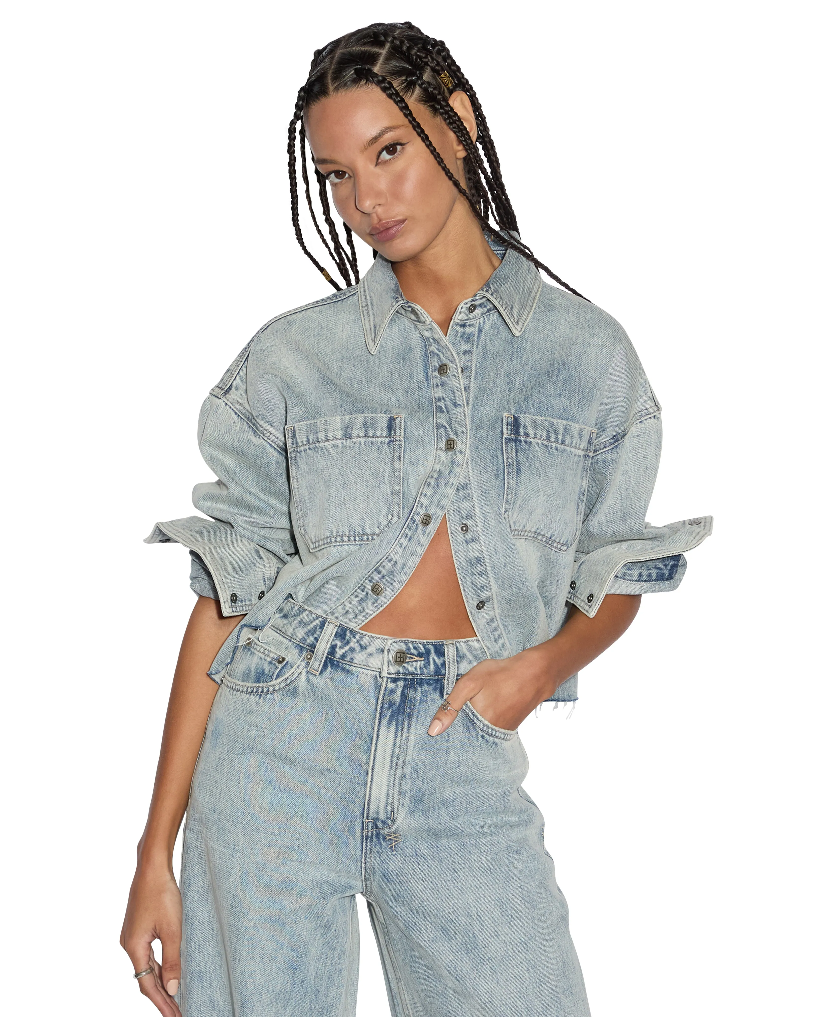 CUTAWAY LS SHIRT WORN sold by Ksubi