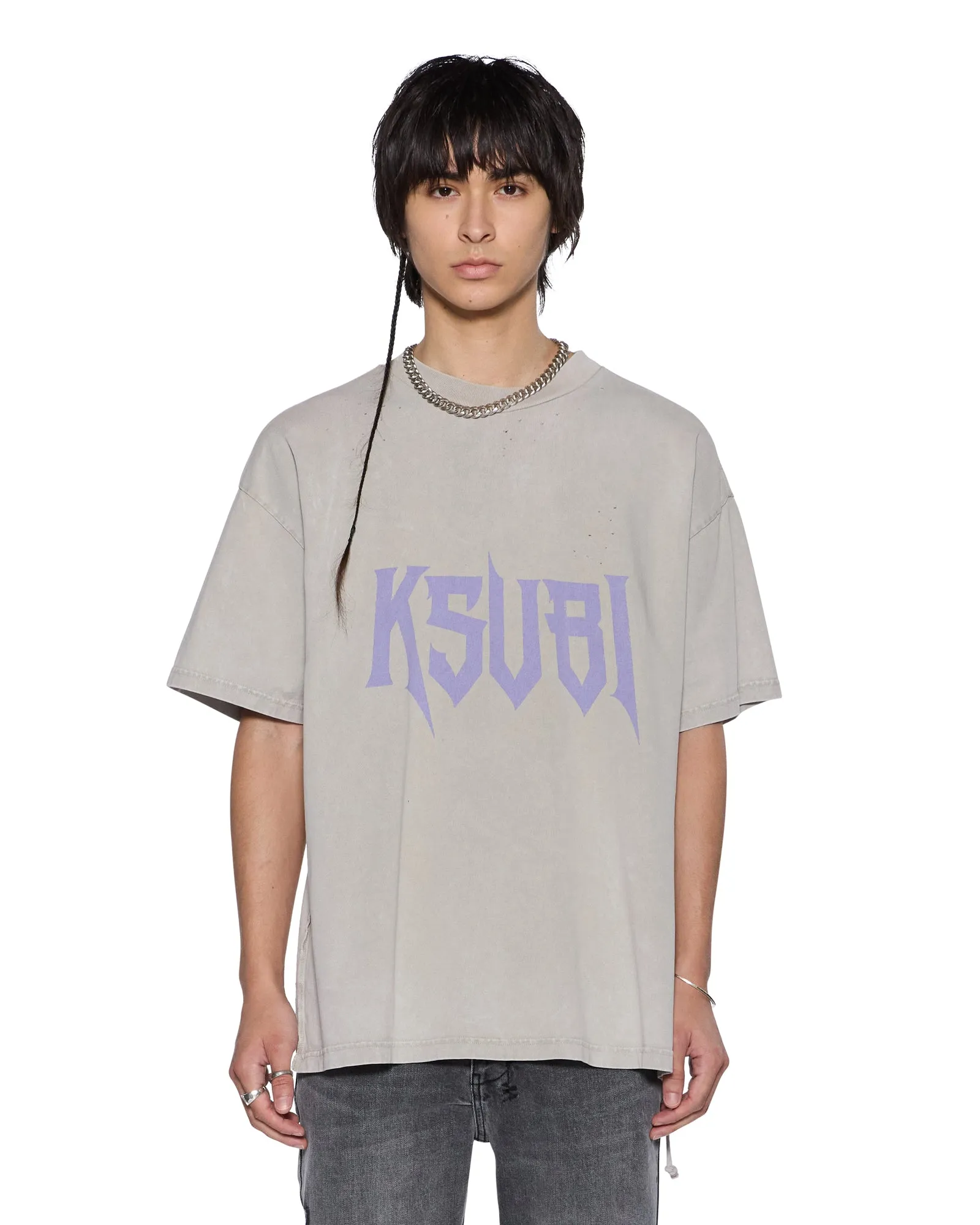 BLASTED EKCESS SS TEE SMOKE GREY sold by Ksubi