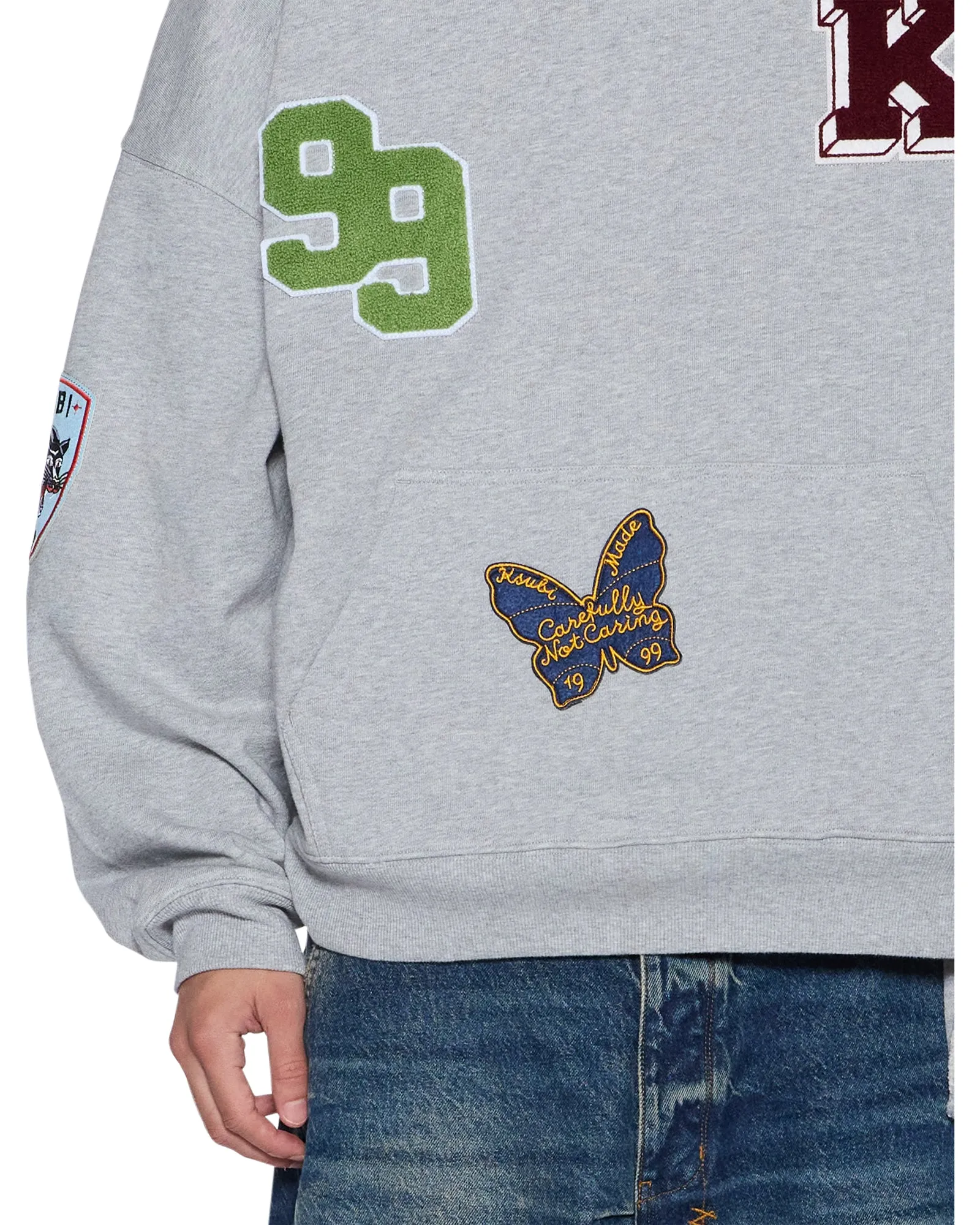 PATCHED EKCESS HOODIE GREY MARLE sold by Ksubi product image thumbnail 3