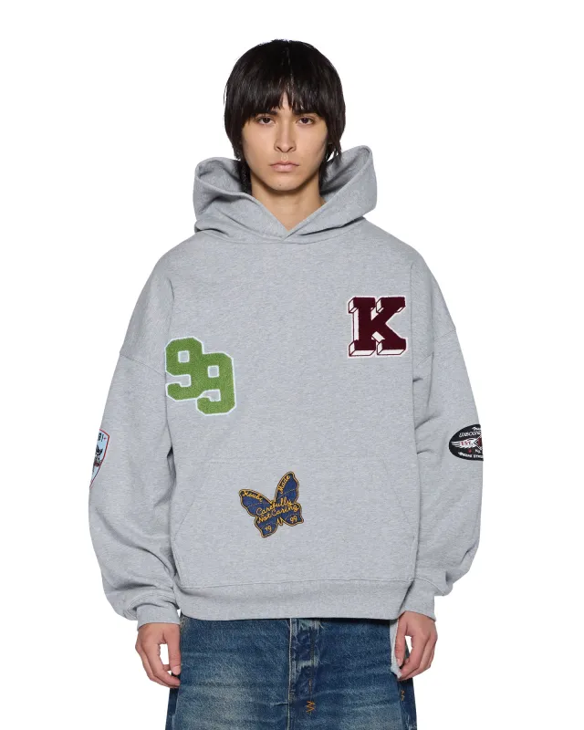 PATCHED EKCESS HOODIE GREY MARLE sold by Ksubi