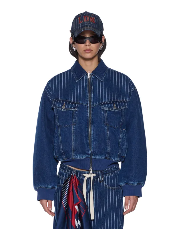 DISTRICT BOMBER MAYFAIR BLUE SPLICED sold by Ksubi
