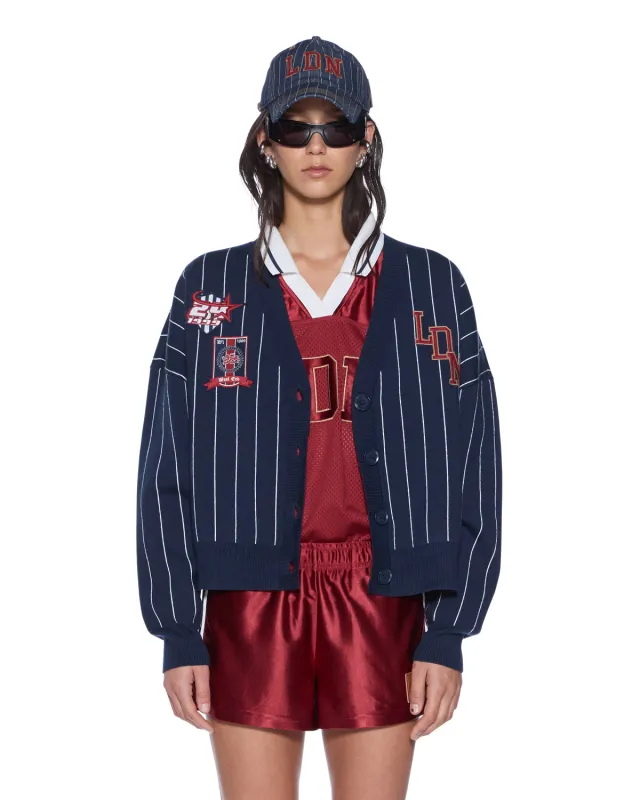 DEAN CARDIGAN NAVY PINSTRIPE made by Ksubi