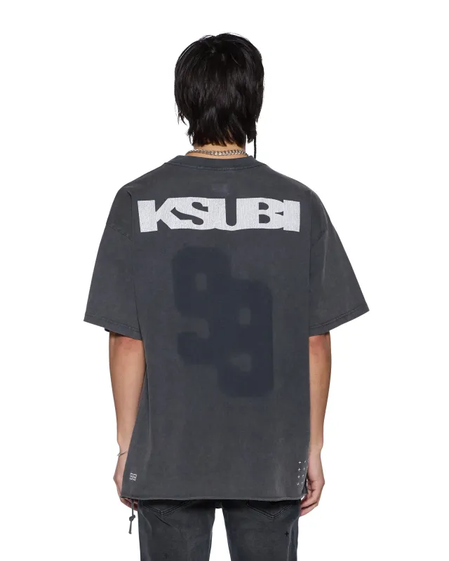 RUGGED EKCESS SS TEE BLASTED BLACK sold by Ksubi