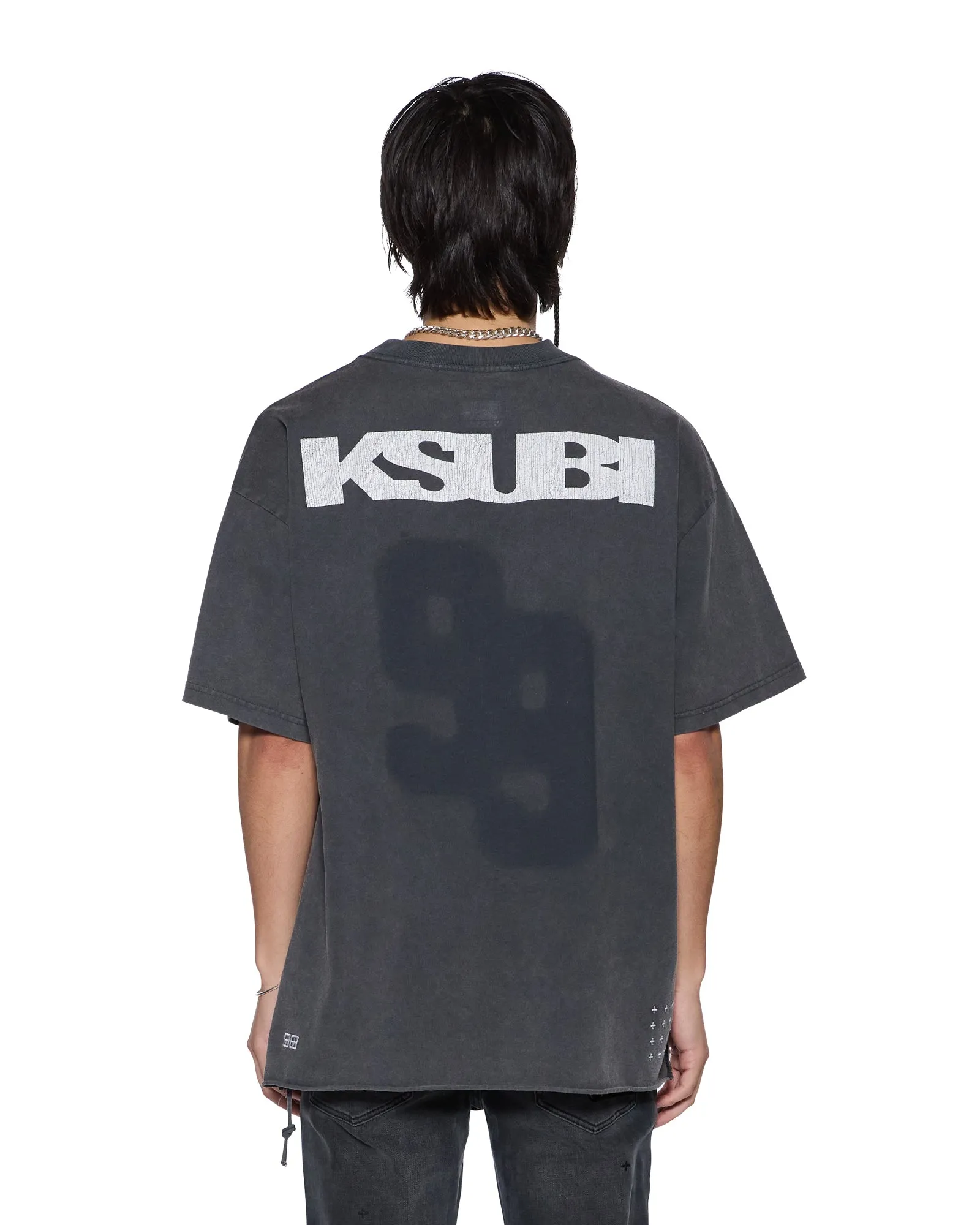 RUGGED EKCESS SS TEE BLASTED BLACK sold by Ksubi