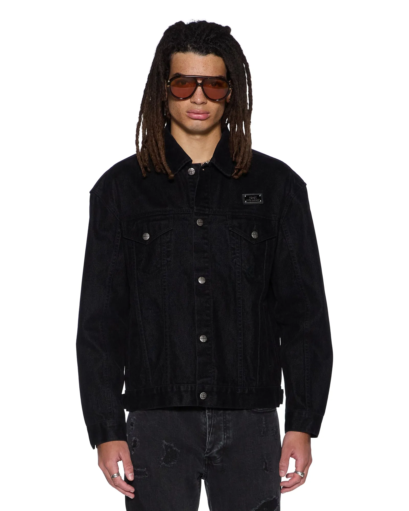 OH G JACKET FLOCKED BLACK sold by Ksubi