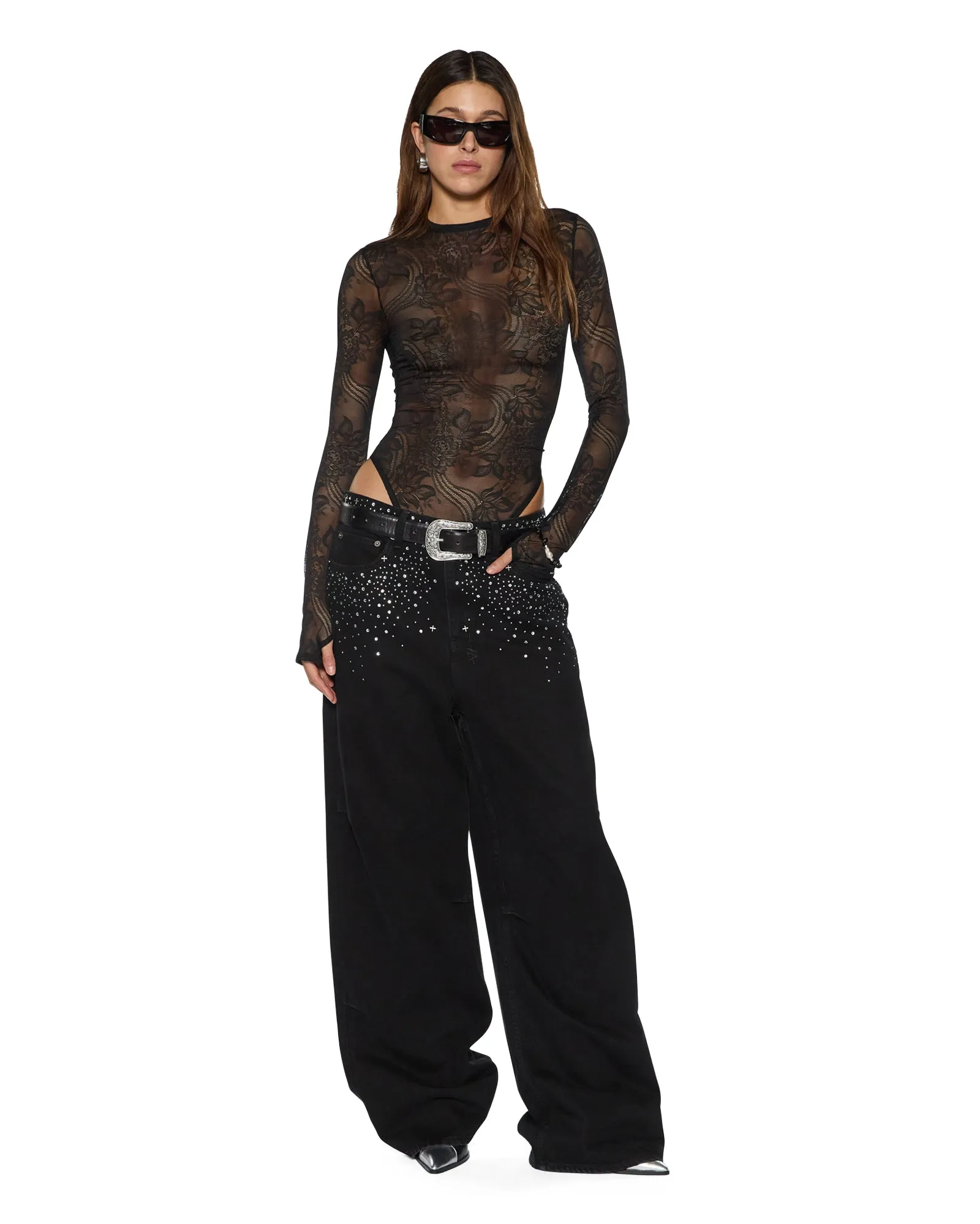 ADELE LS BODYSUIT BLACK LACE sold by Ksubi product image thumbnail 2