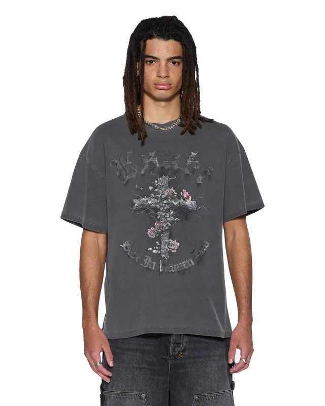 THORNED EKCESS SS TEE CHARCOAL sold by Ksubi