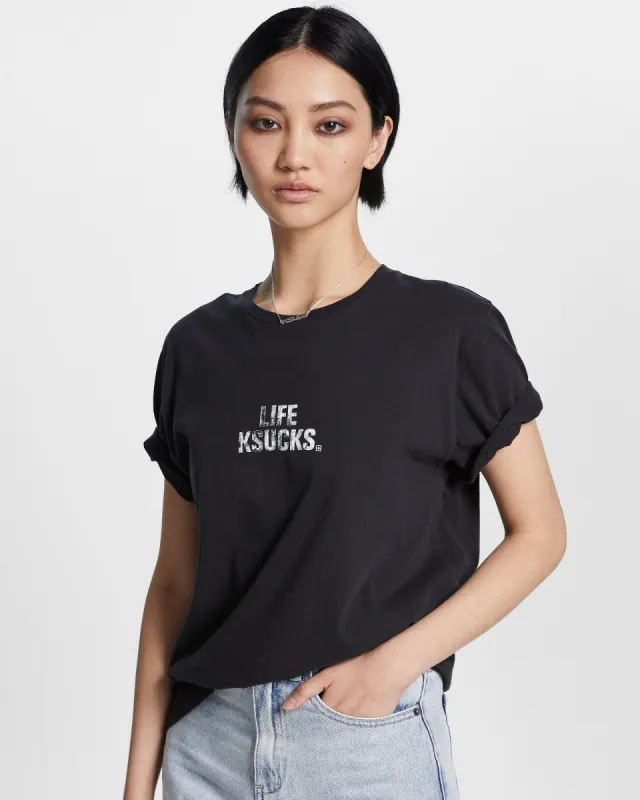 LIFE KLASSIC TEE JET BLACK sold by Ksubi