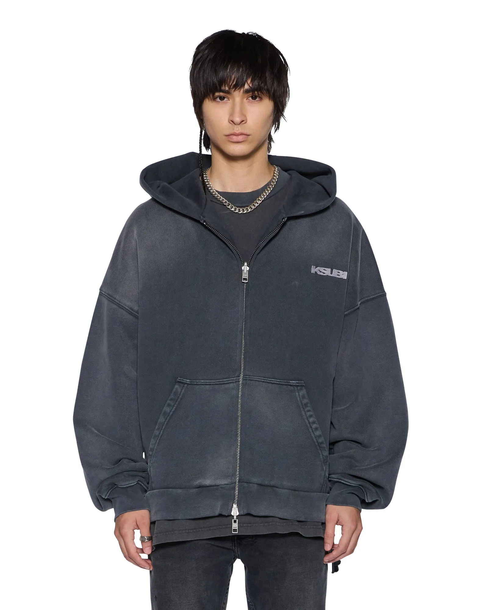 ACE EKCESS ZIP THRU HOODIE BLACK FADE sold by Ksubi product image thumbnail 2