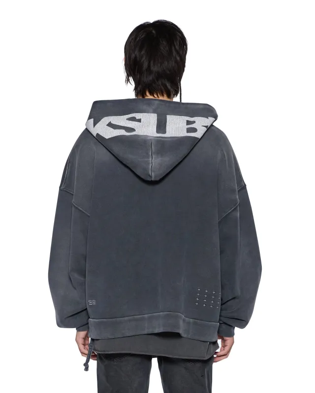 ACE EKCESS ZIP THRU HOODIE BLACK FADE sold by Ksubi