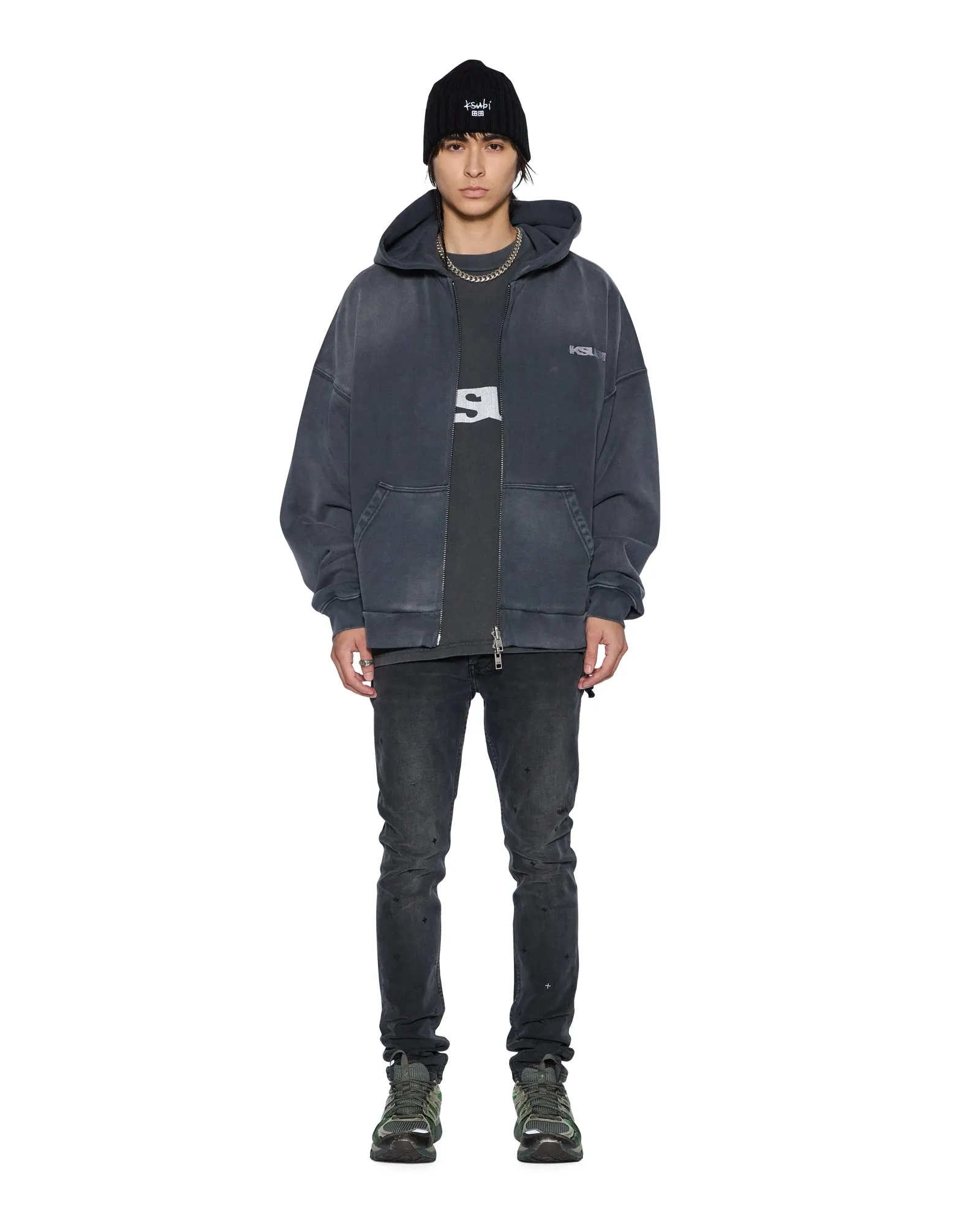 ACE EKCESS ZIP THRU HOODIE BLACK FADE sold by Ksubi product image thumbnail 3