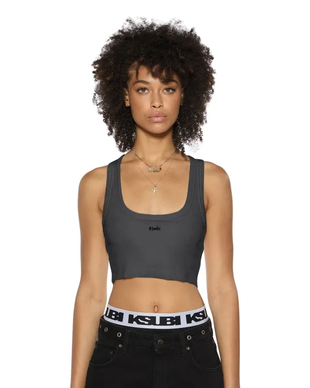1999 ORIGIN CROPPED TANK CHARCOAL sold by Ksubi