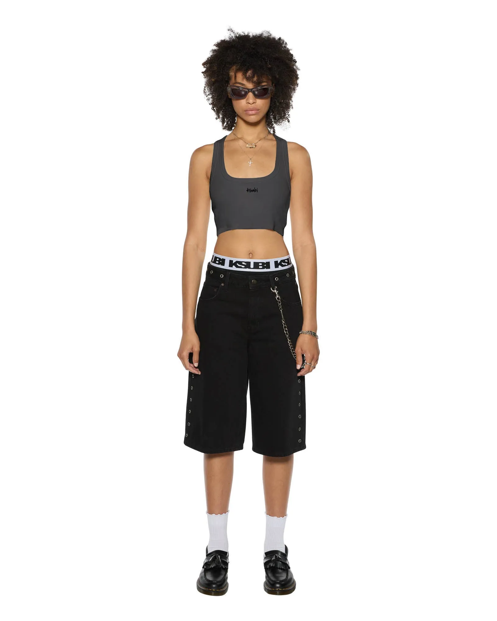1999 ORIGIN CROPPED TANK CHARCOAL sold by Ksubi product image thumbnail 2