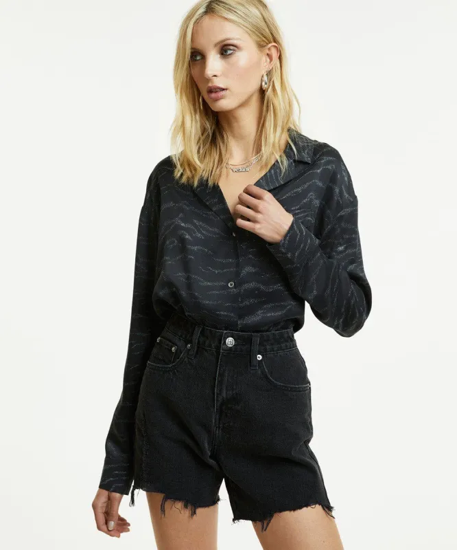 GENESIS LS SHIRT BLACK sold by Ksubi