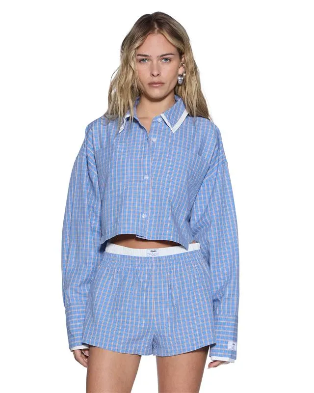 BALTER LS SHIRT BLU CHECK sold by Ksubi