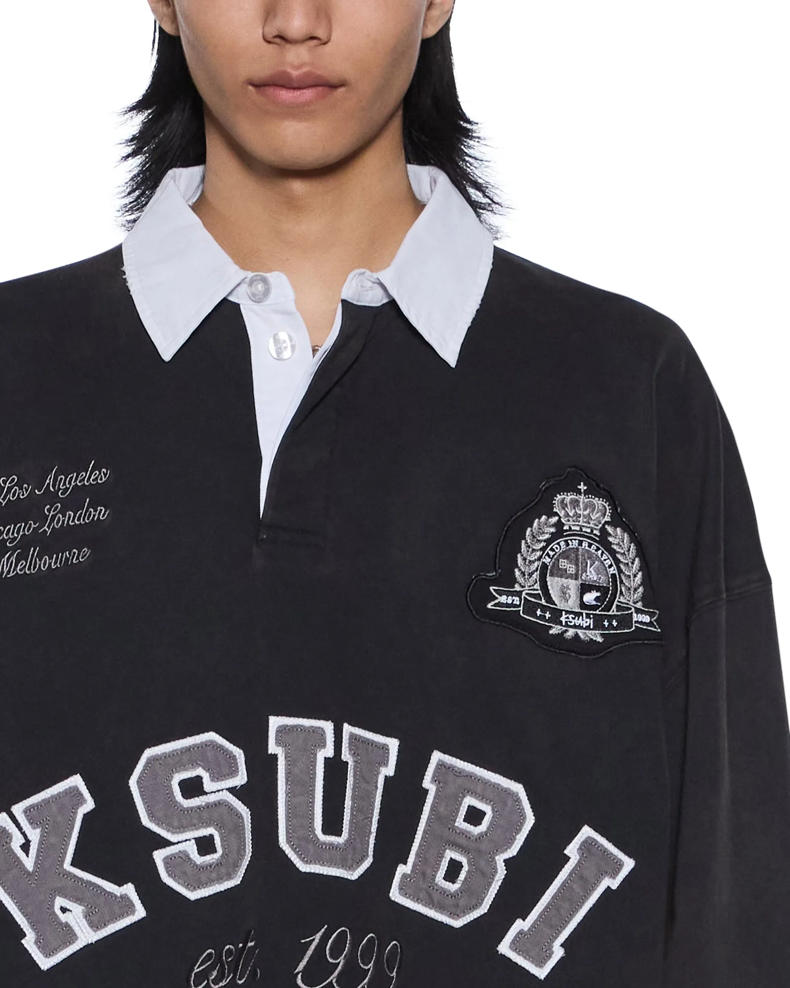 DUKE RUGBY LS JERSEY BLACK sold by Ksubi product image thumbnail 5