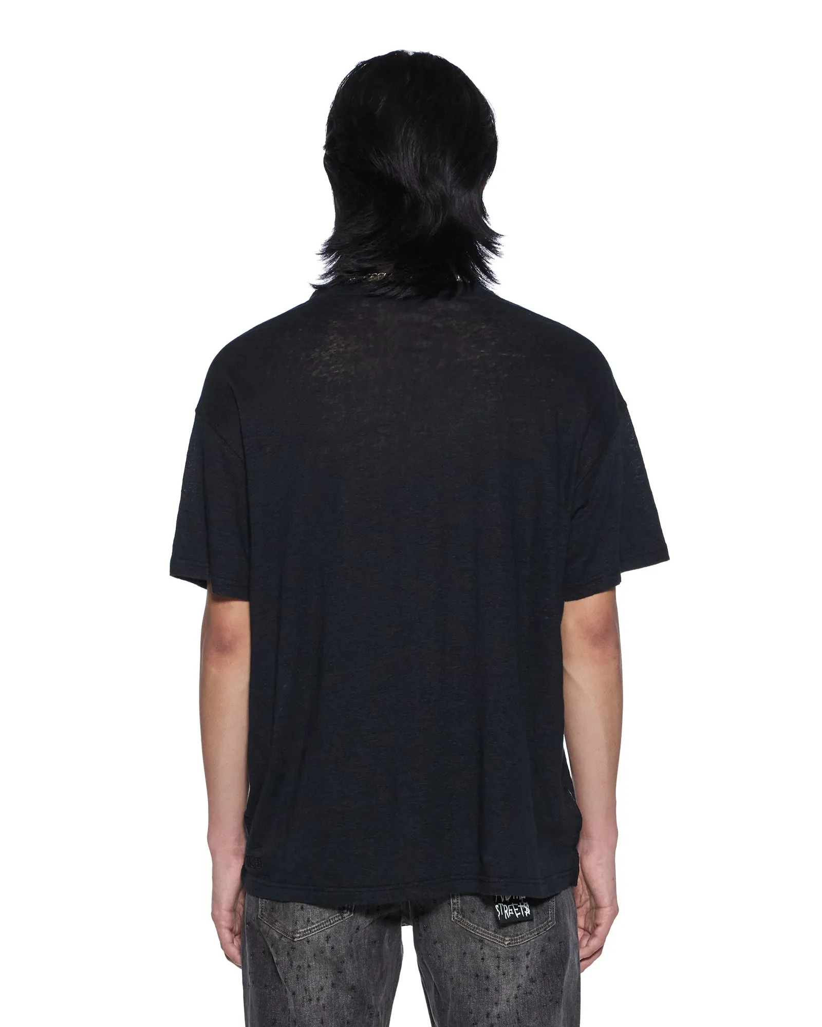 SID LINEN SS TEE JET BLACK sold by Ksubi product image thumbnail 4