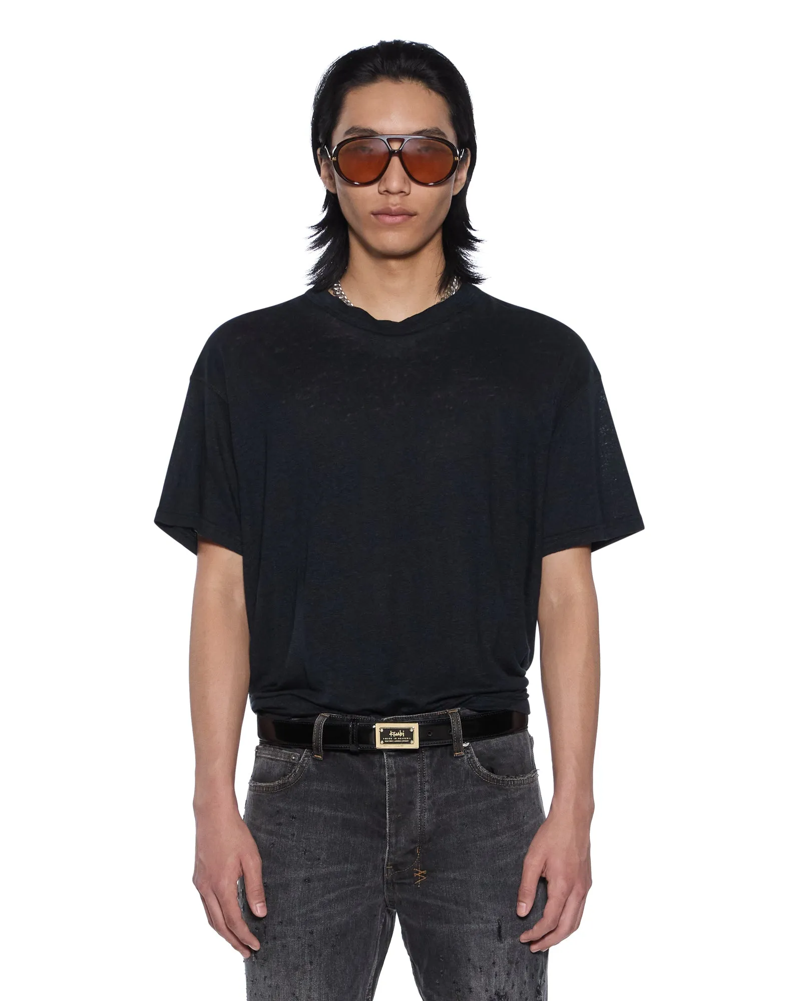 SID LINEN SS TEE JET BLACK sold by Ksubi product image thumbnail 3