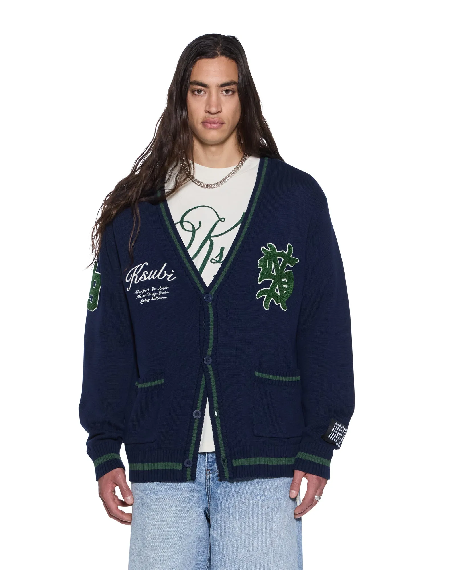 PLAYOFF CARDIGAN MIDNIGHT sold by Ksubi